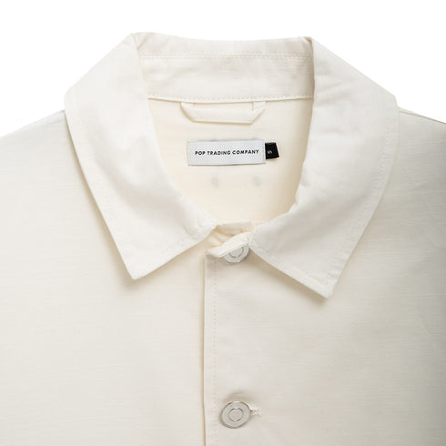 POP Trading Company Full Button Linen Jacket Off White POPSS24_05-008 Degli Uberti